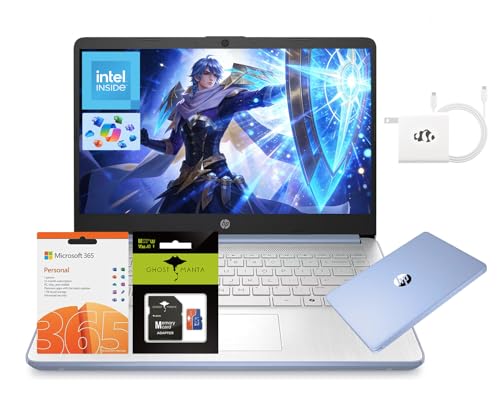Image of HP 14 inch Laptop, Quad-Core Processor(Beat i3), 16GB RAM 256GB Storage (128GB UFS+128GB SD Card), 1-Year Office 365 Copilot AI Wi-Fi 6 Win11 Computer for Business Creator Work Student Study W /Accessory