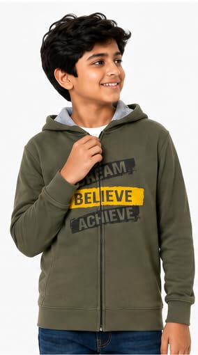 Image of T2F Boy's Cotton Regular Fit Hooded Sweatshirt