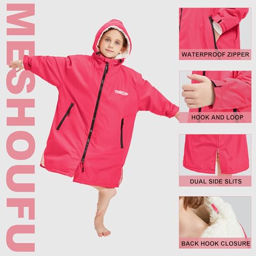 Kids Swim Parka, Waterproof Swimming Jacket, Hooded Surf Changing Robe, Warm Winter Swim Coat2