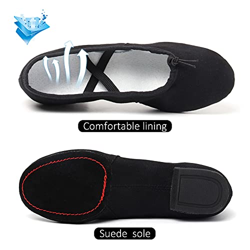 Swdzm T-WZJCT-M-BLACK-PG-38 Women'S Latin Dance Shoes Close Toe Canvas Ballroom Tango Yoga Teaching Practice Dancing Shoes,Black,Us 7 thumb #2