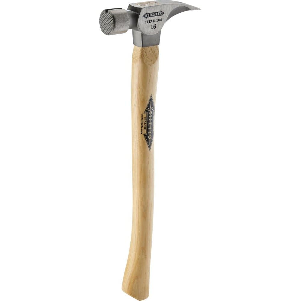 Stiletto Ti16MC-P Ti 16 Milled Face Hammer with a Curved 18" Wood Handle with an AirGrip