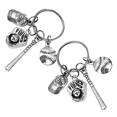 SHERCHPRY Fashionable Softball Keychain Set Baseball Key Chain Baseball Keyring Keychains for Men Women