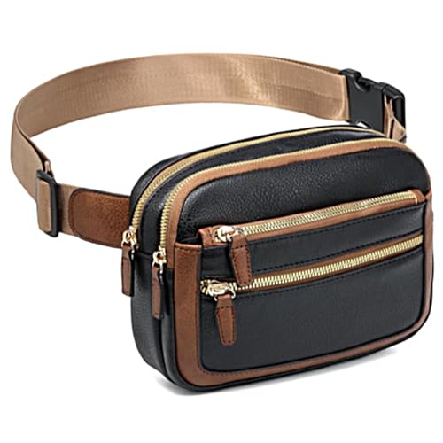 Amxnx Belt Bag for Women Fanny Pack Crossbody with Adjustable Strap Fashion Leather Waist Packs