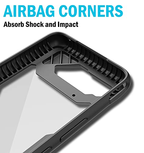 Nakedcellphone Showcase Series Compatible With Asus Rog Phone 5 / Rog 5 Pro/Rog 5 Ultimate Case, Matte Black Rugged Tpu Rubber Hybrid Cover With Clear Transparent View Panel #TOP2