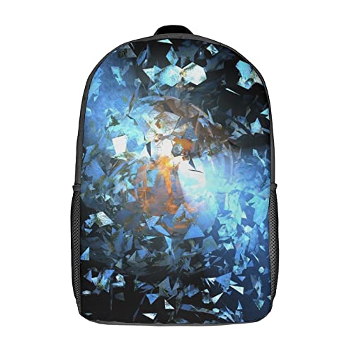 Mochila escolar mochila 17 pulgadas Fractal estampada mochila casual para ordenador