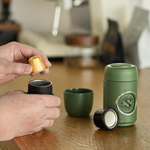 Image of STARESSO 2026 Travel NS Portable Espresso Machine, Manual Coffee Maker Compatible Original NS Capsules, Small Handheld for Home Travel Camping Office, Non-Electric
