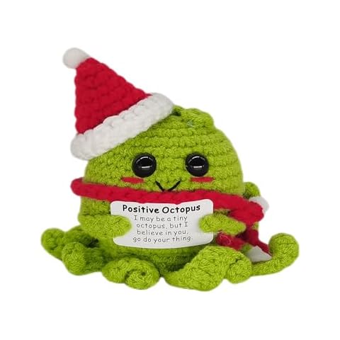 KALAWALK Dorable Handmade Crochet Pumpkin Positive Items with Positive Card - Perfect for Decorating, Thanksgiving, and Halloween (KCK05-GREEOCTOP-CHRIS) Cover