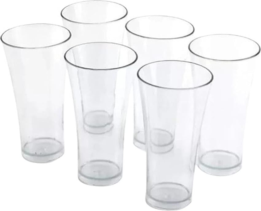 Image of SORATH Premium Clear Plastic Tumbler Glasses | Reusable, Shatterproof, BPA-Free | 16 oz Drinkware for Parties, Events & Everyday Use (6, Pack of 6)