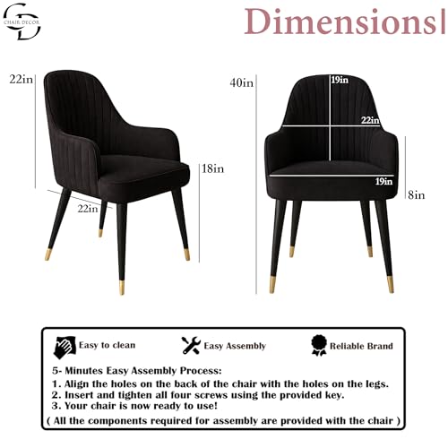 Image of Velvet Accent Chair | Modern Upholstered Dining Chair for Living Room, Office, Lounge & Vanity | Sturdy & Stylish Armchair (Floral, Blue)