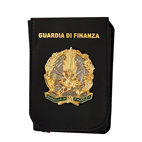 Piel Cabrera Cartera Porta Placa Guardia DI FINANZA