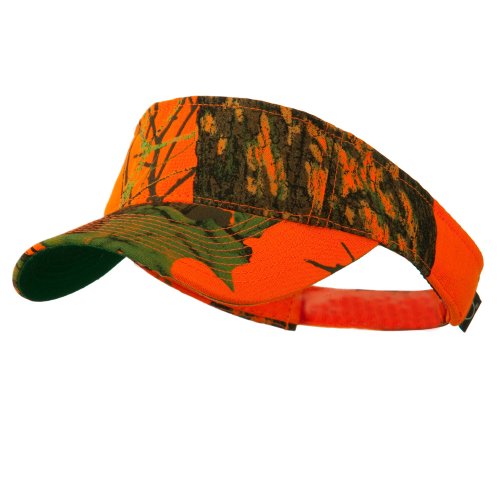 Outdoor Garment Washed Camo Visor - Camouflage Blaze Orange-One Size