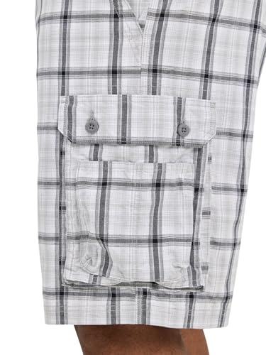 Lee Wyoming Herren-Cargo-Shorts mit Gürtel, Grau kariert, 52 – Ansicht 6