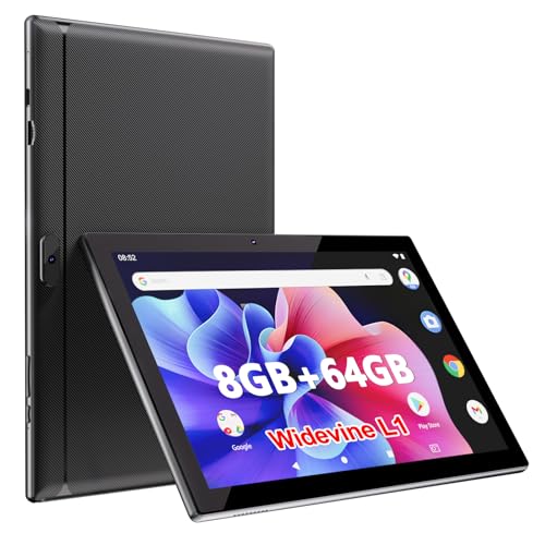 Tablet Android 14, Tablets 10 inch 8GB RAM+ 64GB ROM+ 1TB Expandable Tablet PC, 1280 * 800 IPS Screen, Dual Camera, Powerful Processor, 6000mAh Battery, Bluetooth,WiFi, Google Certified
