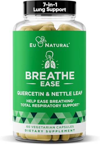 Breathe Inhaler Support Supplement - Sinus, Lungs, Open & Clear Airways - Seasonal Nasal Health, Bronchial Wellness, Healthy Chest - Quercetin, Vitamin D, Bromelain Pills - 60 Vegetarian Soft Capsules
