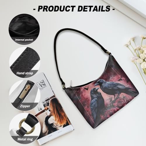 Image of Handbag for Women Leather Underam Shoulder Bag with Zipper Fashion Work Purse Waterproof Travel Wallet