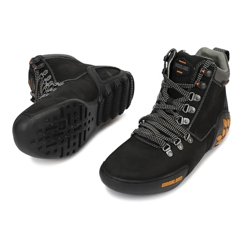 Image of Woodland Black Nubuk Oily Polished Mens Boot - Premium Stylish Trendy Fashion Footwear, Comfortable & Durable Design, Perfect for Daily Wear, Casual Outings, Office, Lightweight Shoes