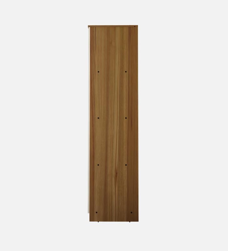 Image of Sonic Multipurpose 1-Door Wardrobe | Engineered Wood | 4 Spacious Shelves & Drawer | Lyon Teak & White Finish | Compact & Durable | Easy Knock-Down Assembly