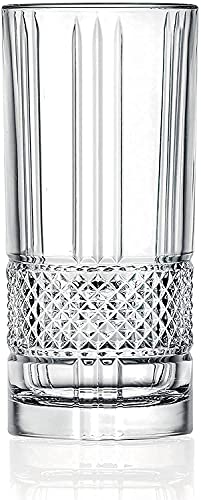Image of Premium Crystal Water Glass Set of 6 - Highball Drinking Glasses Set for Home - Glass Set for Water Juice Shakes Mojito Cocktail Colddrinks (Classic)