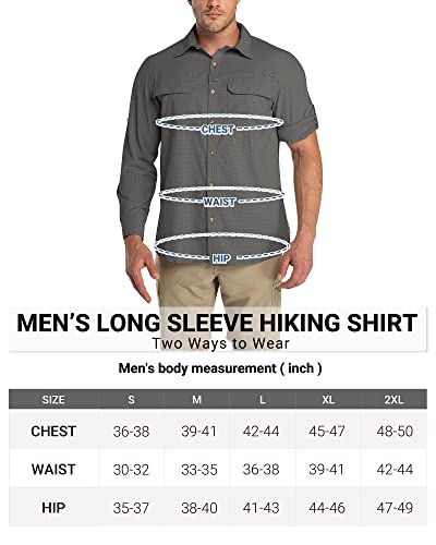 Outdoor Ventures Men's Upf 50+ Uv Sun Protection Shirt, Long Sleeve Hiking Fishing Shirt Cooling Quick Dry For Safari Travel Storm Grey #TOP5