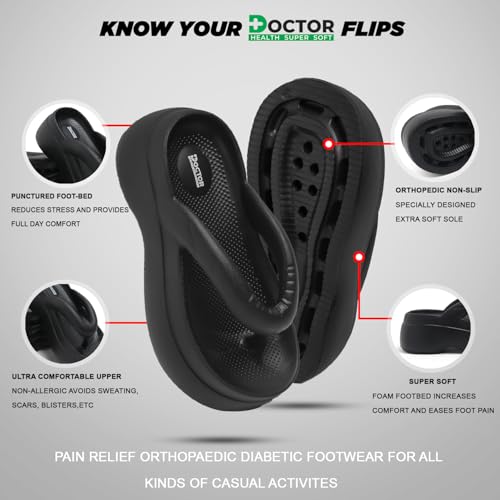 Image of DOCTOR HEALTH Women's Super Soft Lightweight Anti-Skid High Heels Slippers | Comfortable Waterproof Everyday Wear | Classic Ultra Soft
