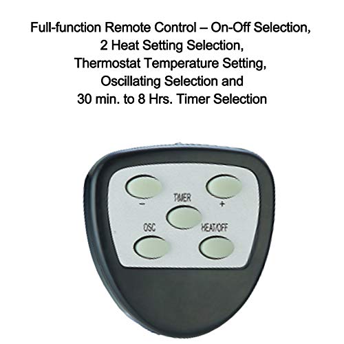 Optimus 14" Oscil Pedestal Digital Dish Remote Heater, Black #TOP5