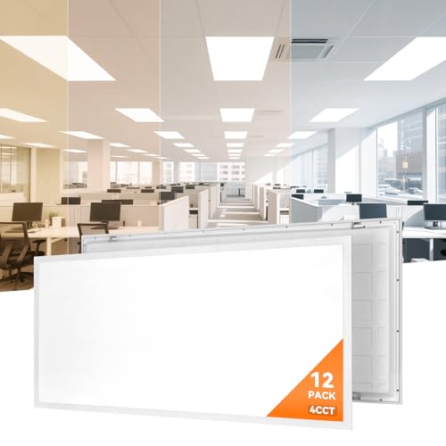 Image of 2x4 LED Flat Panel Light Drop Ceiling, 6600 LM, for Office, Shop