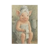 Lustiger Bademantel, Schwein, Badezimmer, Tierdruck, 