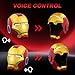 Red and Gold Motorized Iron helmet with eyes glow, touch control and Sound，Effects for Cosplay, Costume Party, Collectible Display cool stuff amazing hot toys for Adult gifts for age 12+years old