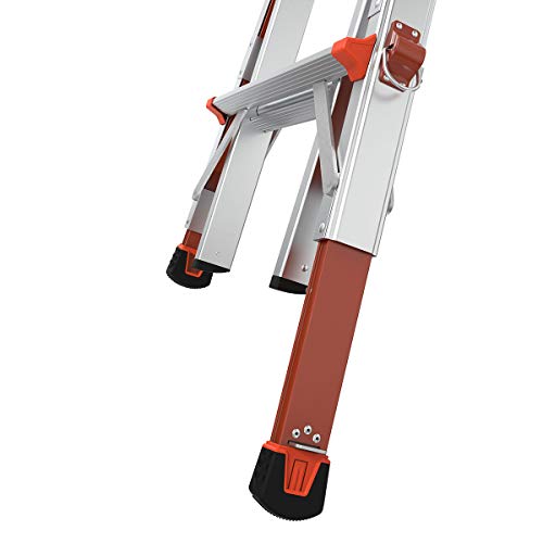 Little Giant Ladders, Revolution with Ratchet Levelers, M17, 17 ft, Multi-Position Ladder,Ratchet leg levelers, Aluminum, Type 1A, 300 lbs weight rating (12017-801)