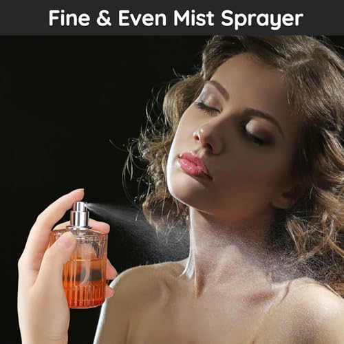 Segbeauty 1.7oz Travel Perfume Atomizer Refillable, 50ml Travel Perfume Spray Bottle, 2pcs Empty Cologne Sprayer Refill Bottle for Dispensing Orange, Cologne Atomizer for Men Women