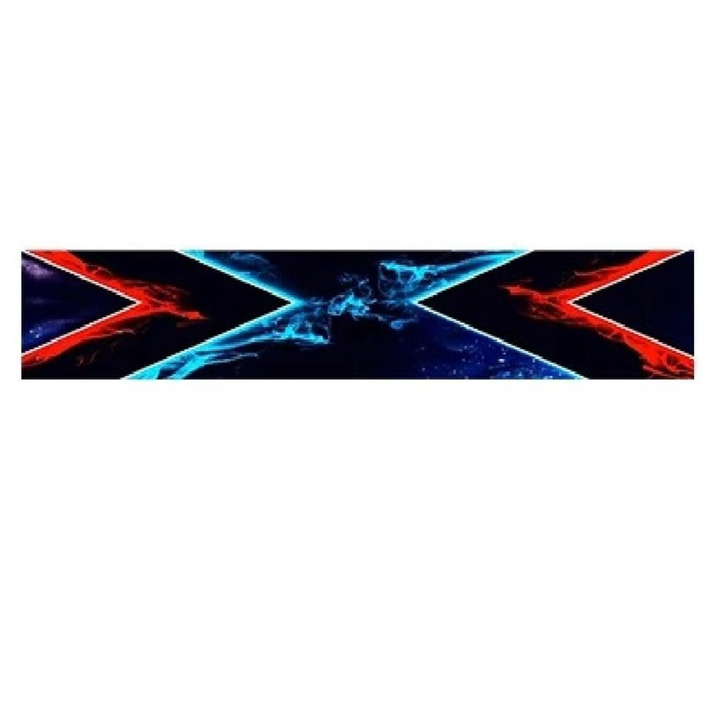 Auto Accessory Catching Red and Blue Cross Flame Technology Wind Trim Strip Graphic Car Front Windshield Sticker