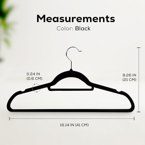 Utopia Home Velvet Hangers 20 Pack – Premium Hangers with Tie Bar - Black - 3
