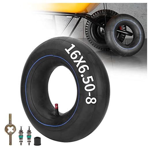 RUTU 16x6.50-8 16x650-8 Innenrohr mit TR13 Straight Vavle und Installationszubehör für ATV Quad 4 Wheeler Golf Cart Traktor Rasenmäher Schneefräse Motorhacken Geländer Schubkarre