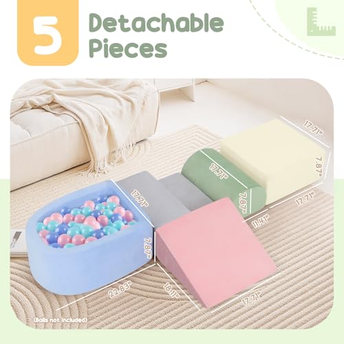 Image of Climbing Toys for Toddlers 1-3, Foam Climb Blocks with Ball Pit for Baby, Toddler Climbing Toys Indoor, Baby Climbing Crawling Toys, Foam Blocks Activity Soft Play Set (No Balls Included) (Multicolor)