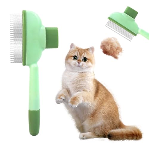 LAJUP Peine Anti Pulga Perros Y Gatos, Peine Antipulgas Para Gatos, Peine Para Pulgas, Peine Para Pulgas De Gato De Dientes Finos, Peine Autolimpiante Para Gatos Y Perros(Verde)