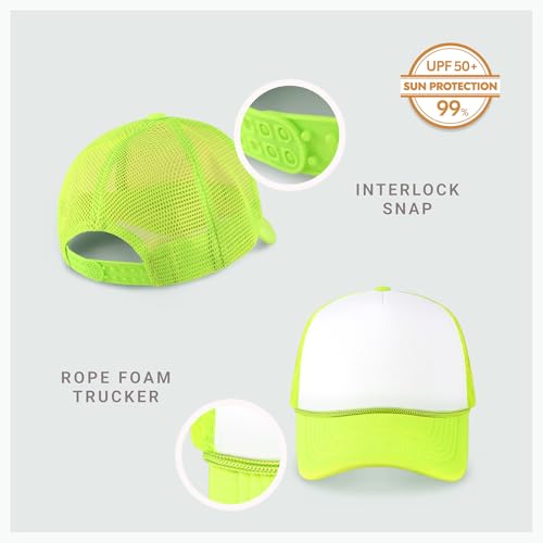 Image of CHOK.LIDS Classic Foam Trucker Hat Summer Mesh Rope Cap Solid Two Toned Blank Hat Mens Womens Adjustable Strap Light Weight