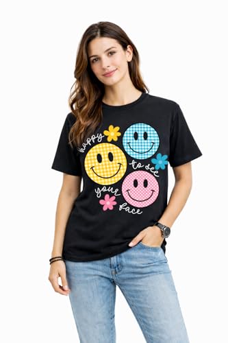 Image of Women Graphic Printed T-Shirt | Stylish Casual Half Sleeve Round Neck Cotton Tee | Trendy Printed Top for Girls & Women