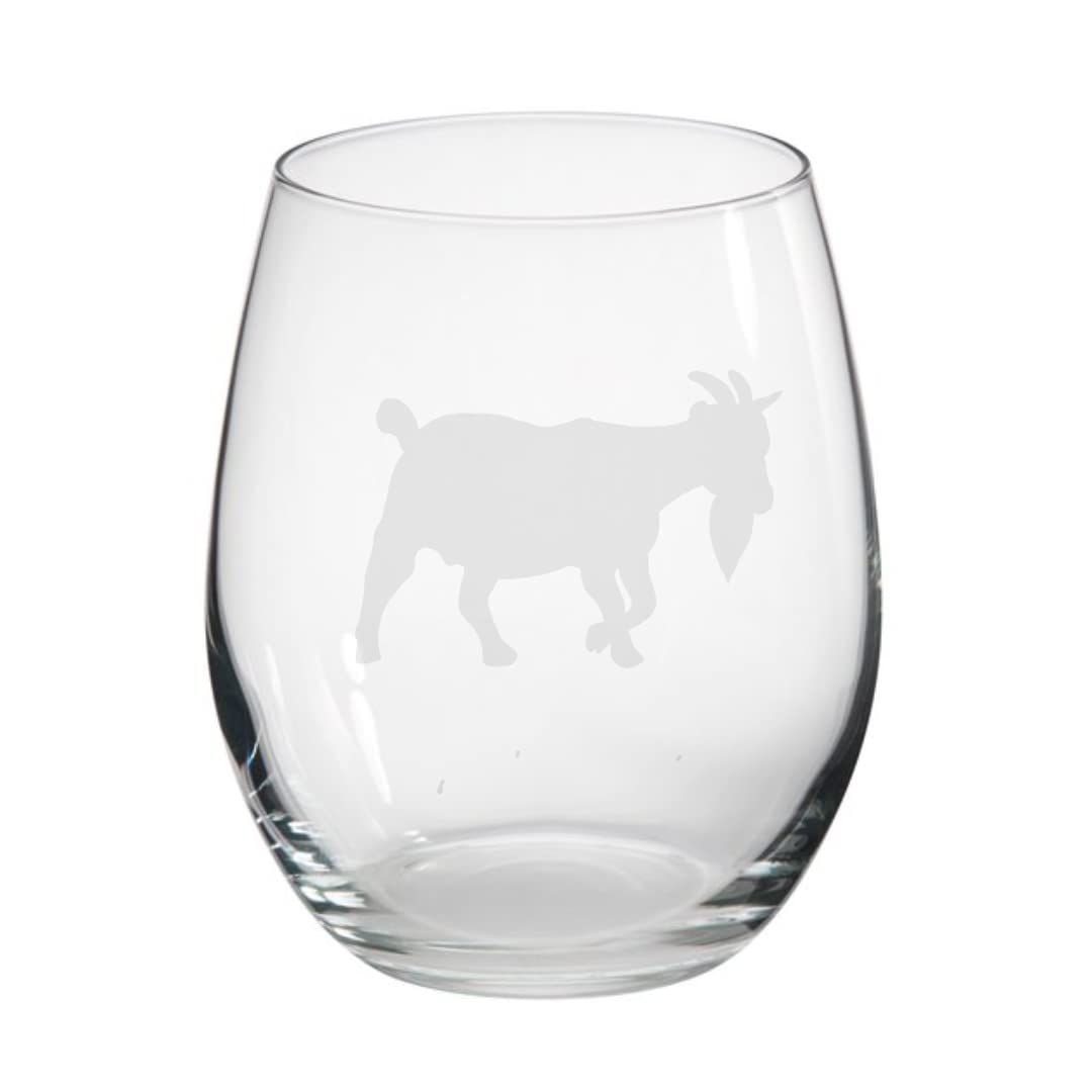 Goat Engraved Stemless Tumbler Glass, Gift for Women, Gift for Men, Goat Gift
