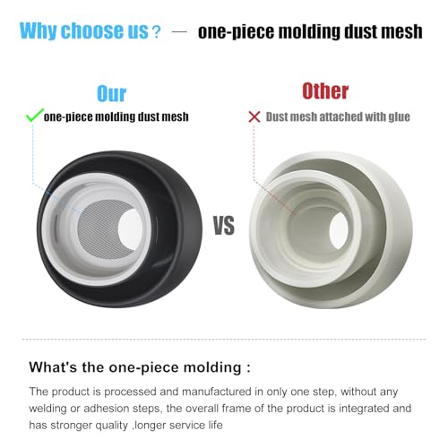 Image of 3 Pairs Replacement Ear Tips for AirPods Pro 1st & 2nd Generation with Noise Reduction Hole, Silicone Ear Tips for AirPods Pro with Portable Storage Box and Fits in Charging Case (Medium, Black)