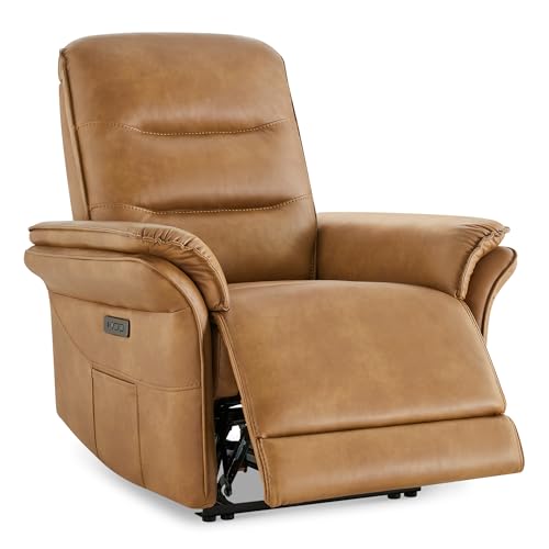 KISLOT Power Recliner Chair with Adjustable Headrest and Footrest, Dual Motor Leather Reclining...