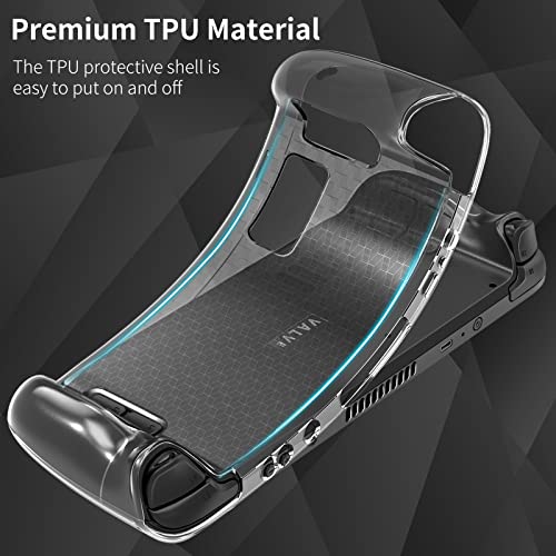 HEYSTOP Case for Steam Deck Accessories, Dockable Steam Deck TPU Protective Case for Steam Deck Console, Steam Deck Case Compatible with Valve Steam Deck, Shockproof and Scratch-Resistant