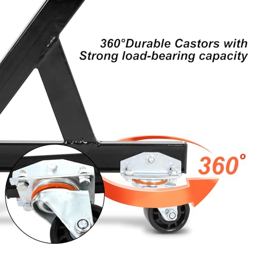 Image of Metal Engine Stand for LS Series V8 Engines - Heavy Duty Steel Cradle (2 PCS), Rolling Storage Stand with Swivel Casters, Engine & Transmission Storage Support, Black