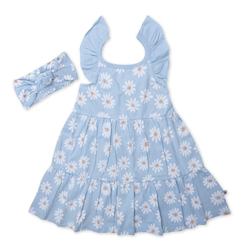 Image of HonestBaby Baby 2-piece Outfit Dress & Headband Set for Infant, Baby and Toddler Girls