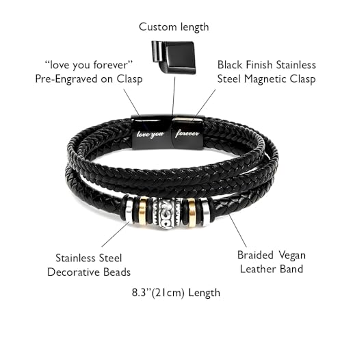 To My Brother Bracelet, Brother Bracelet From Sister, Brothers Bracelets Gift, Braided Leather Stainless Steel Bracelets Gifts For Brothers With Message Card & Box For Wedding Birthday Christmas4