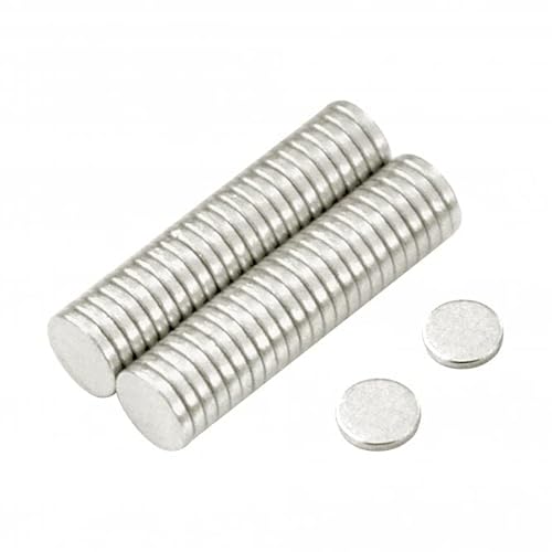 first4magnets™ F300-50 3mm Durchmesser x 0,5mm Dicker N42-Neodym-Magnet-0,08kg Anziehungskraft (50 St-Packung), Silber Cover