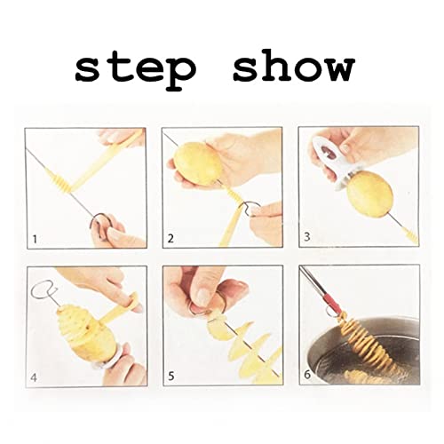 Bienka ，Slicer Rotate Potato Slicer Stainless Steel Plastic Twisted Potato Slice Cutter Spiral Kitchen Gadgets Vegetable Tool Slicer #TOP3