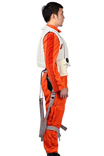 Xcoser Poe Dameron Costume Deluxe Orange Jumpsuit Suit Halloween Cosplay Outfit Xxl #TOP5