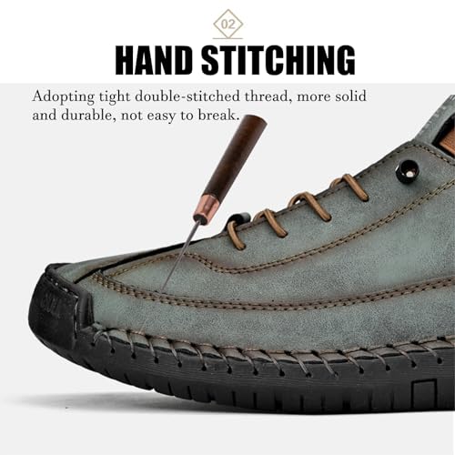 Optigard Men's Leather Chukka Ankle Boots Handmade Beck Shoes High Top Casual Waterproof Genuine Leather Slip On Lightweight Non-Slip Outdoor Booties for Hiking Camping Driving3