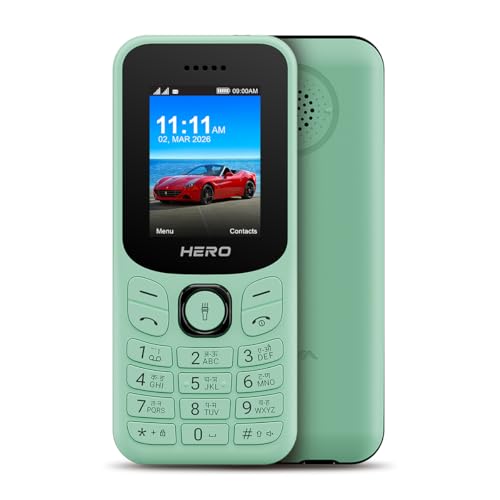 Image of Lava Hero Shakti 2026 Dual Sim Keypad Mobile Phone (with Vibration Alert) | 1.8 inch Display | Super Saving Battery Mode | Stylish Design | Number Talker | (Mint Green)| Type-C