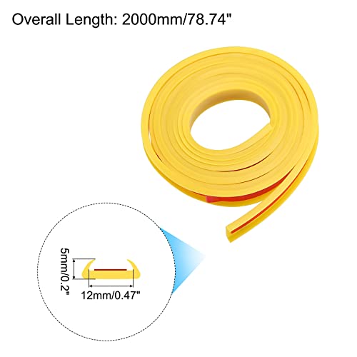 Image of uxcell U Shape Furniture Edge Banding, 2M Self Adhesive Flexible Edging Trim, 5x12mm TPE Edge Guards for Cabinets Furniture Repair Restoration, Yellow